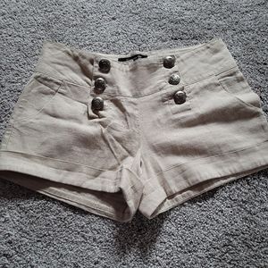 EUC Forever 21 Short Shorts Tan S/P Double Buttons